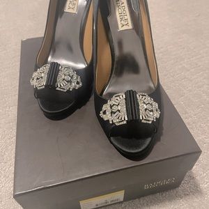 Badgley Mischka Davida Black Satin Sandal